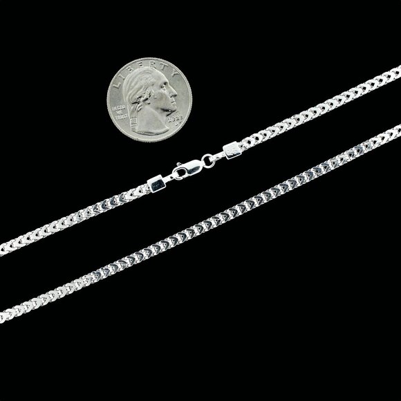 Real 925 SOLID Sterling Silver 3mm Franco Link Chain Necklace 24" inch - Picture 3 of 6